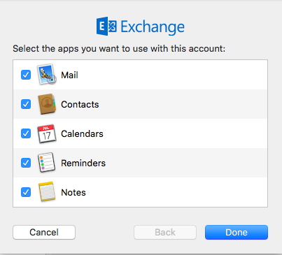 Choose the applications you want the Mail App to manage