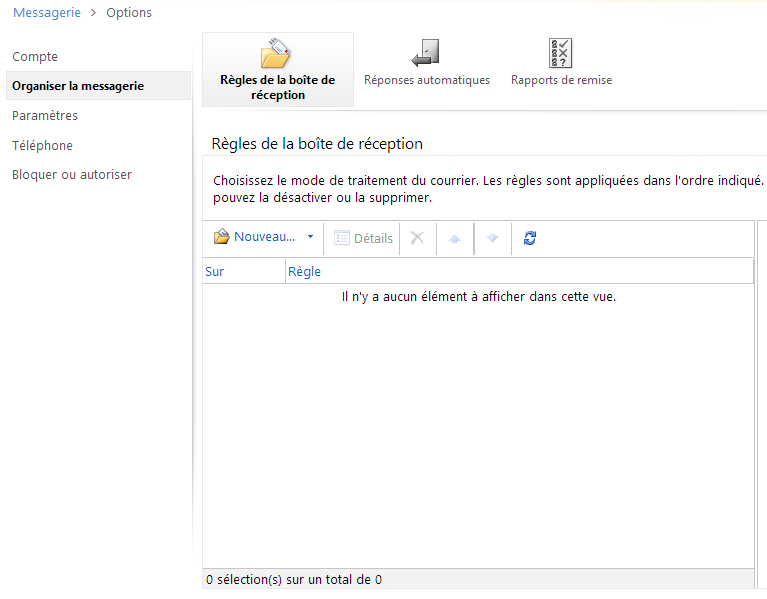 Organiser la messagerie