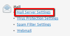 Mail > Instellingen Mailserver