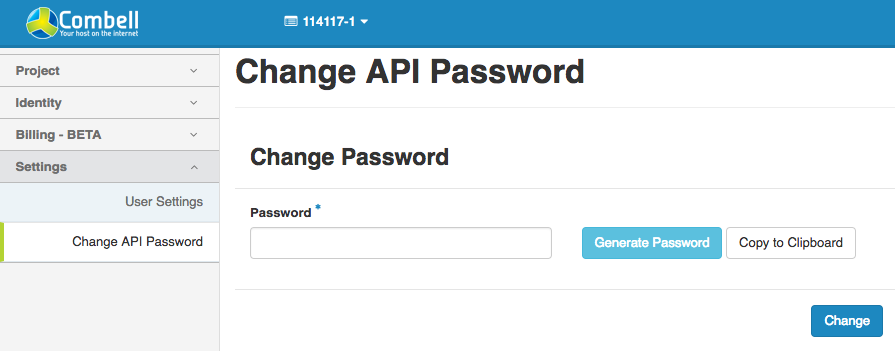 Change API password