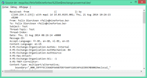 le corps (le message même) et les en-têtes de l’e-mail