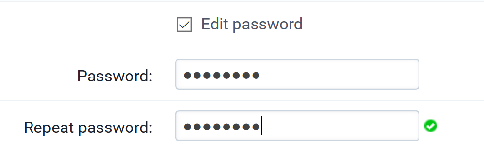Check the box Edit password