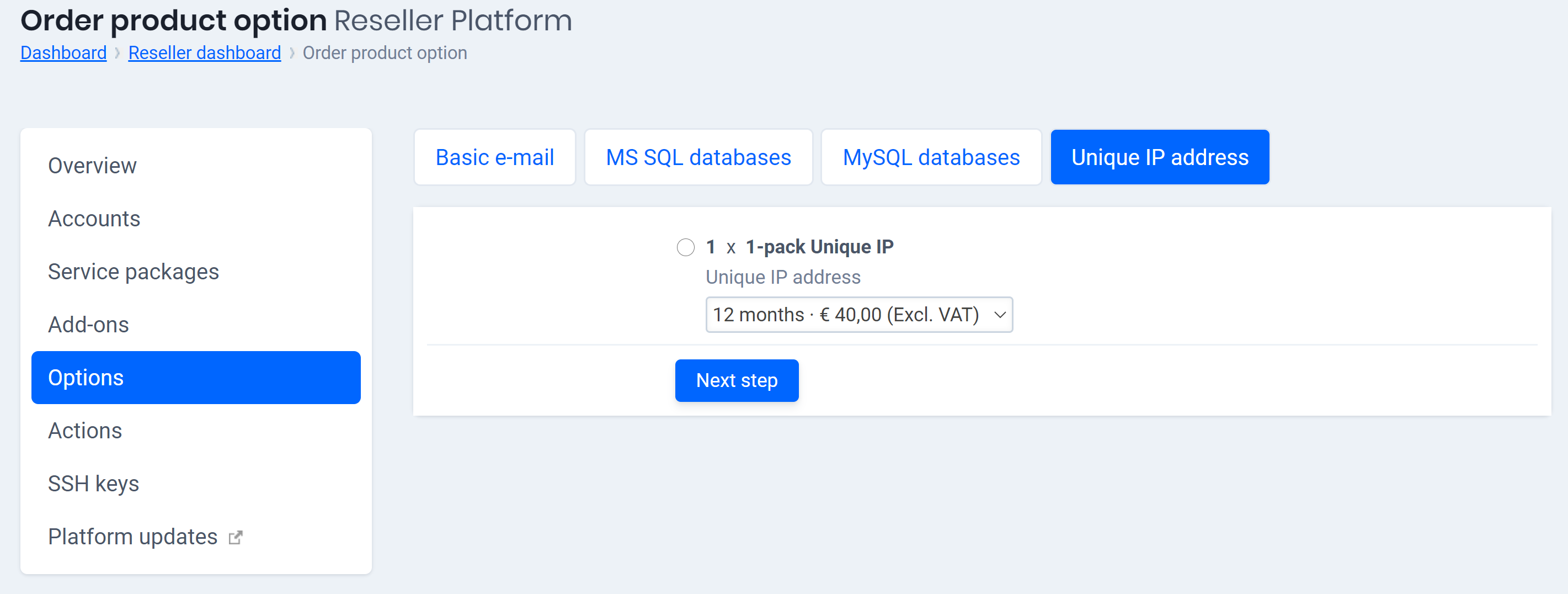 Ajouter une adresse IP unique pour les clients