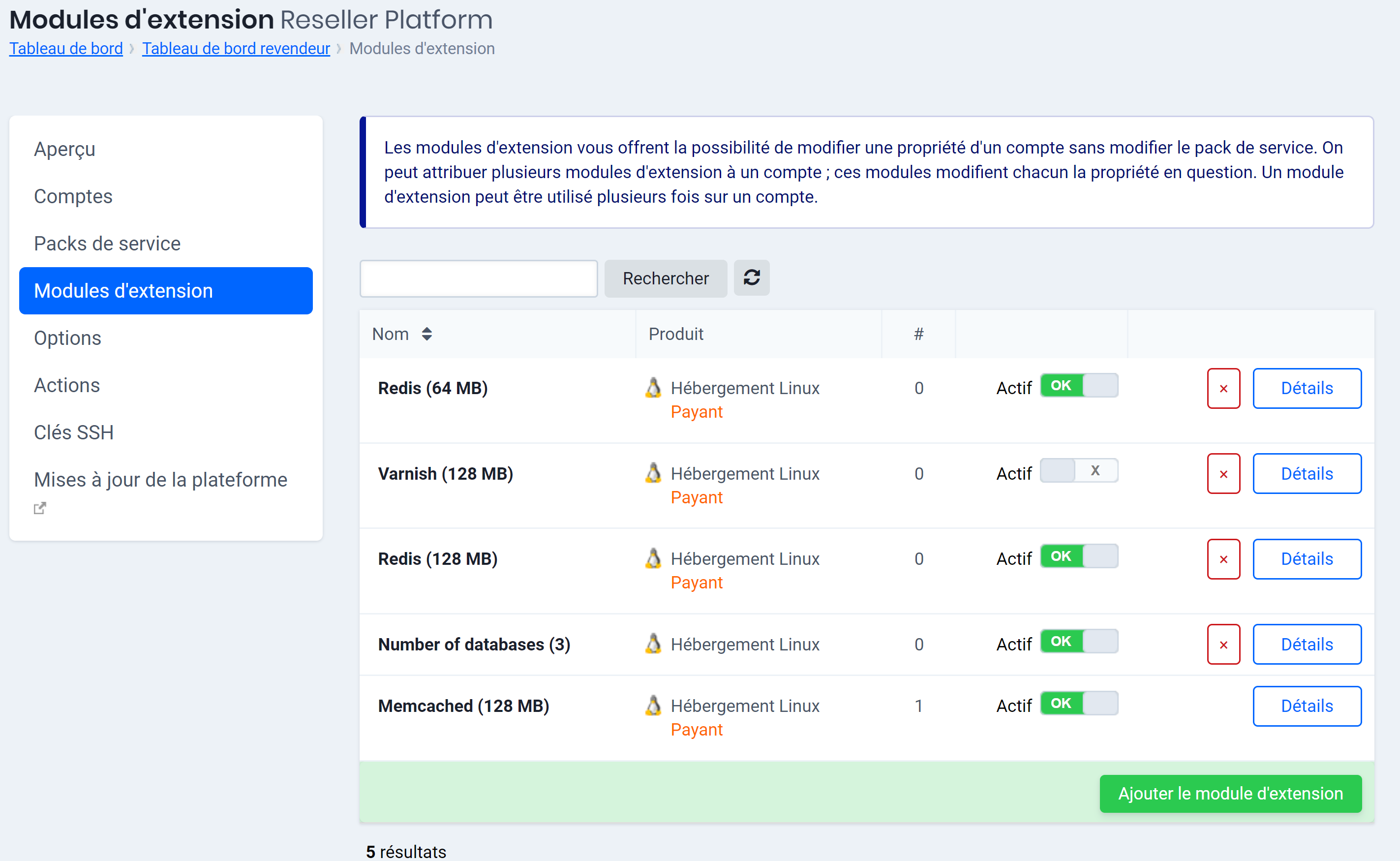 supprimer entièrement un module d'extension
